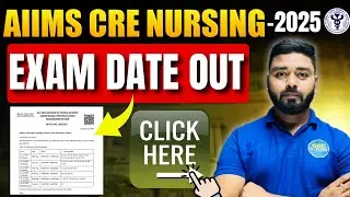 Big Update | AIIMS CRE Exam Date Released for Senior Nursing Officer (SNO) #nursing