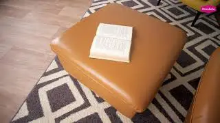 Scaun complet tapițat, piele / piele ecologică maro auriu, LINSY
