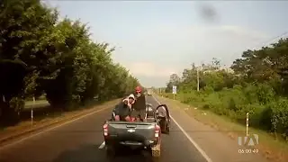 Cámaras de seguridad captaron el robo de un camión en la Av. Durán-Boliche