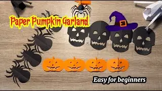 Paper Pumpkin Garland 🎃 Easy Halloween Decoration | Papecraft Secrets #Halloween #PumpkinGarland