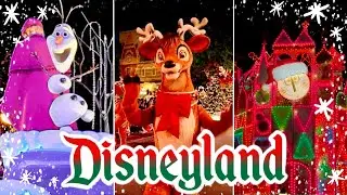 Nighttime Disneyland Walkthrough 2024 with Christmas lights, Christmas Parade, and Tree Lighting!