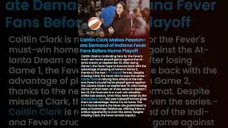 Caitlin Clark Makes Passionate Demand of Indiana Fever Fans Before Home Playoff Game