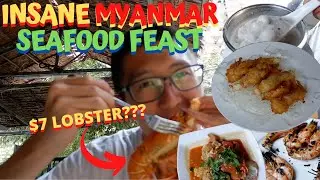 INSANE MYANMAR SEAFOOD FEAST -- MUST-TRY EXPERIENCE of a LIFETIME ($7 LOBSTER??)! Yangon, Myanmar!