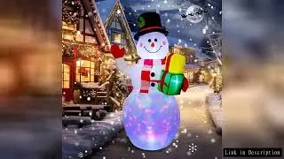 1.8m Christmas Inflatable Snowman Airblown Decor with LED Light Christmas Outdoor Courtyard Garden D