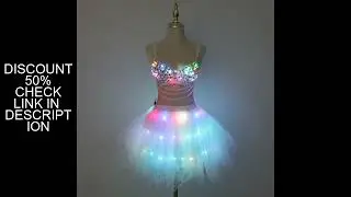 New LED Bra Tutu Skirt Colorful Flash Diamond Bra Belly Dance LED Skirt Christmas Dance Party Sexy G