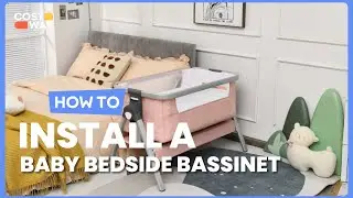 How to Install the Baby Bedside Bassinet with Storage Basket and Wheels | BB5748 #costway #howto
