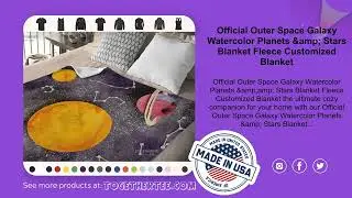Official Outer Space Galaxy Watercolor Planets & Stars Blanket Fleece Customized Blanket