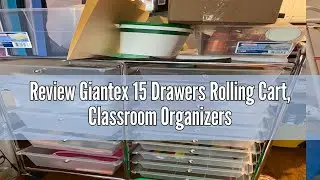 Review Giantex 15 Drawers Rolling Cart, Classroom Organizers, Storage Cart with Wheels, for Teacher