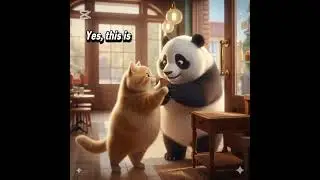 The Milo Puffy Cat & Friendly Panda: Sweet Pastry Surprise 🥐🐾&rdquo;. #aianimation #cat