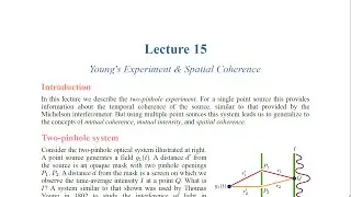 MOp Lecture 16 Young's Experiment