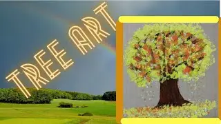 DIY Easy Earbuds tree Art# Easy recycle tree Canvas painting