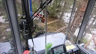 THINNING WITH A VIMEK 404 SE, EQUIPPED WITH NISULA 325H HARVESTING HEAD
