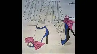 Beautiful shoes🎀👡#arttherapy #art #asmr #drawing #painting #flowers #barbie 