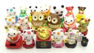 Latest solar powered bobble head toys (Nohohon Zoku) from Japan