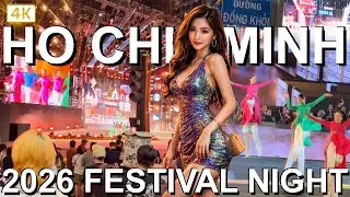 Ho Chi Minh City NEW YEAR 2026 🇻🇳 | District 1 Night Street Festival (4K)