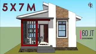 Desain Rumah Minimalis Sederhana 5x7 m dengan 2 Kamar Tidur