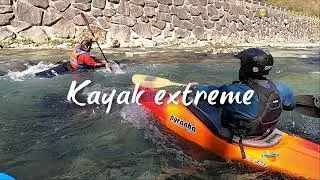 Extreme kayaking adventure in river Savinja