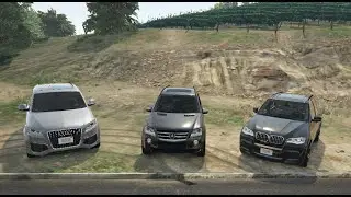 GTA V | MERCEDES ML 63 AMG VS. BMW X5M VS. AUDI Q7 W12 OFFROAD