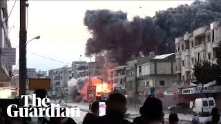 Footage captures moment of Israeli airstrike on Lebanon
