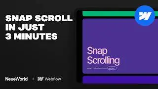 Create Snap Scroll on Webflow (Tutorial in 3 Minutes)