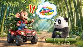 Funny First Meeting of Baby Monkey & Baby Panda | Cute Animal Friendship Story