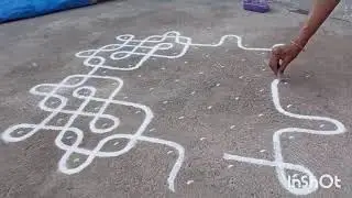 EASY SIKKU KOLIAM WITH 11-1 DOTS #easykambikolam #easynelikolam #easymelikalamuggulu #kolam ☺