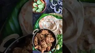 paratha with chicken kosha #shorts #recipe #viral #trending
