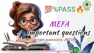 MEFA important questions JNTUK||Managerial economics & financial analysis||#subscribe