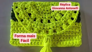 Bolsa clutch de crochê Giovanna Antonelli - carteira de crochê - fácil - dia das mães - mothers day