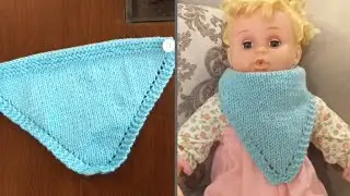 How to Knit Baby Bib Neck warmer for kids  TUTORIAL | Knitting Baby Bib | Knit Baby Bandana Scarf