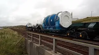 Flask train entering Sellafield with two Class 68 locomotives 68006 and 68033