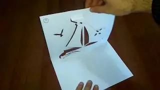 Sailboat Pop Up Card diy make adn learn / Паруснік Pop Up Card вырабы робяць і даведацца