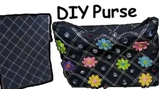 How To make Clutch purse 👛 at home | easyway to make floral and embroidered purse out of fabric