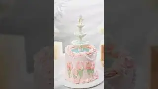 Amazing cake| Most satisfying cake decorating| Wishing fountain cake#trending #shorts #satisfying