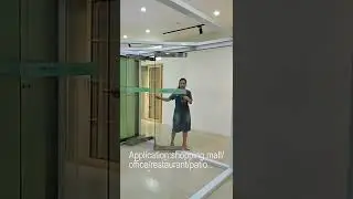 Glass Partition Accessories Aluminum Sliding Folding Glass Partition Frameless Glass