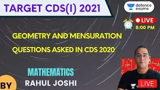 Geometry and Mensuration-Questions Asked in CDS 2020 | Target CDS (1) 2021 | Rahul Joshi