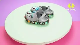 Hoppa Dino Clogs(Grey) Footwear: 360 Clog Presentation