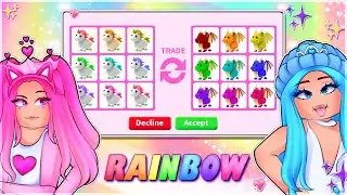 We Did The RAINBOW ONLY Trading Challenge In Adopt Me... Roblox