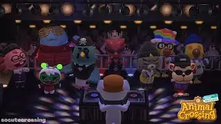 Front Row at DJ K.K. Show | ACNH Flick, CJ, Wilbur, Orville, Niko, Wardell, Shrunk, Brewster, Porter