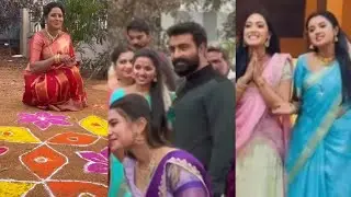 jayam serial fame rudra ganga team upcoming sankranthi celebration shooting location latest photos 