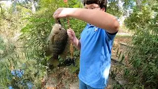Fishing Brackenridge with my son Eli