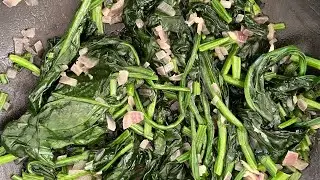 Semi-Stirring English Spinach and Retaining the Most Nutrients