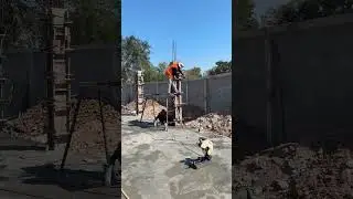 Pouring concrete for column of rent house #siteoffice #electrician #house #design IMG 2279