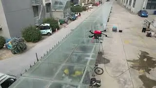 JTC10 cleaning drone with down nozzles for solar pannel and roof washing