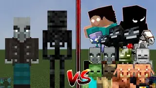 VINDICATOR + WITHER SKELETON vs EVERY MOB + ALL MOBS + RAIDS