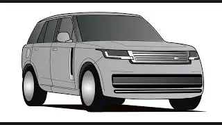How to draw a RANGE ROVER / drawing land rover range rover vogue step by step easy.