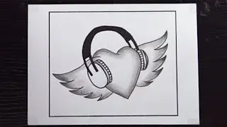 Valentine's Day Drawing 2025 : Best Flying Heart Drawing for Beginners