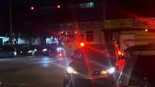 Miami-Dade Fire Rescue Ladder L4 Responding To am Automatic Fire Alarm