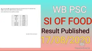 WB PSC Food Supply SI Result published-17/08/2020