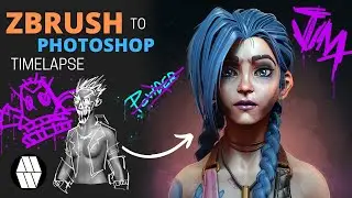 ZBrush to Photoshop Timelapse - 'Powder/JINX' Concept